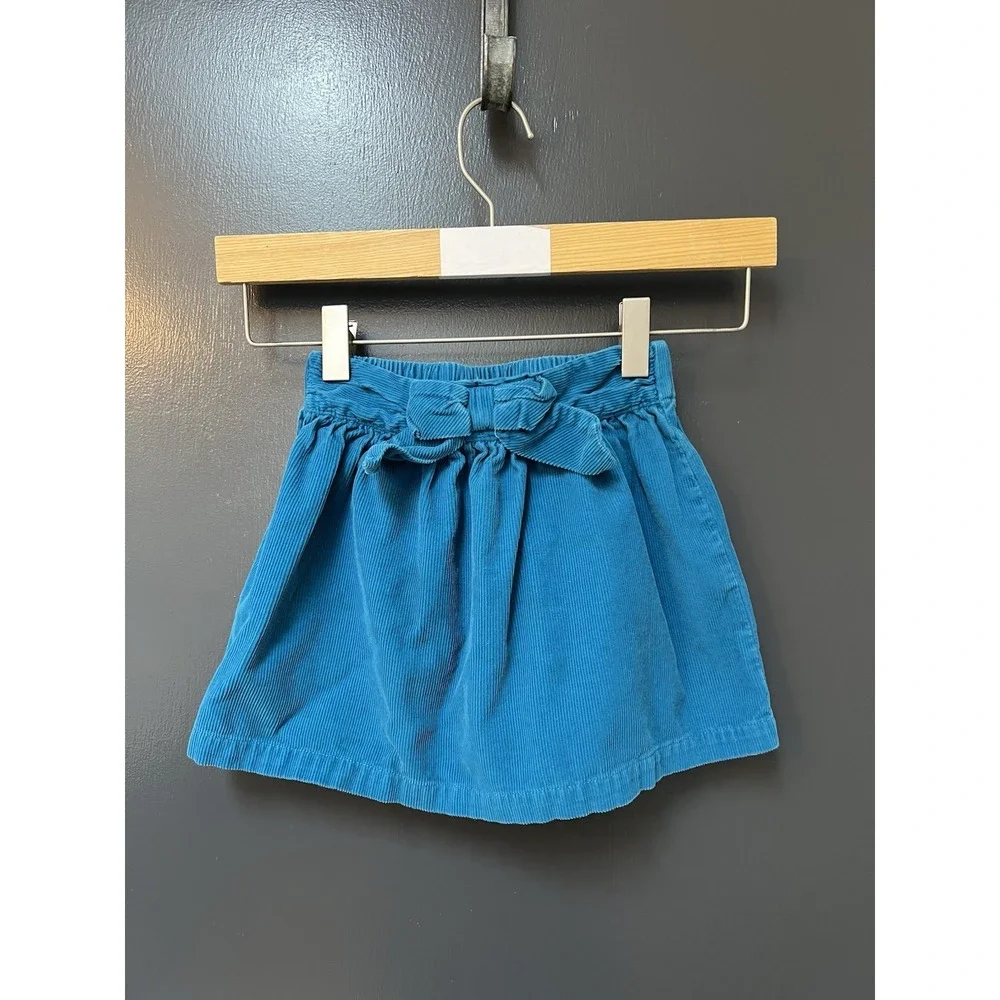 Hanna Andersson Blue Corduroy Skirt With Bow Detail Size 100
